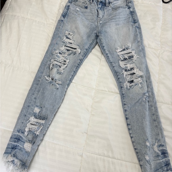 KanCan Blue Skinny Jeans Distressed Design - Picture 1 of 4